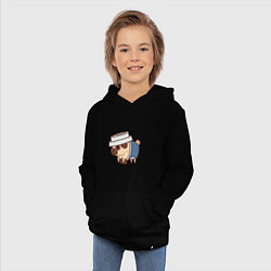 Толстовка детская хлопковая Кофейный мопс, цвет: черный — фото 2