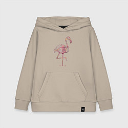 Толстовка детская хлопковая Узорчатый фламинго, цвет: миндальный
