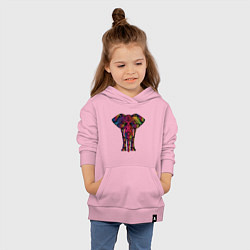 Толстовка детская хлопковая  Слон с орнаментом, цвет: светло-розовый — фото 2