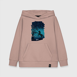 Толстовка детская хлопковая Конь, цвет: пыльно-розовый