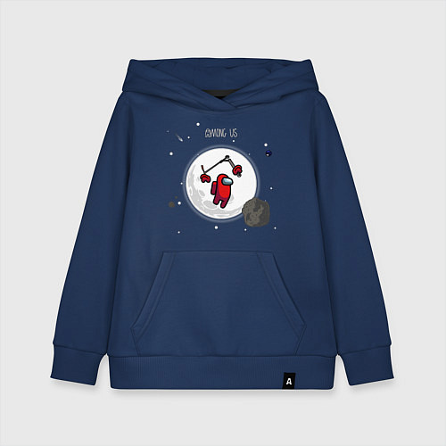 Детская толстовка-худи Among us самокат фристайл / Тёмно-синий – фото 1
