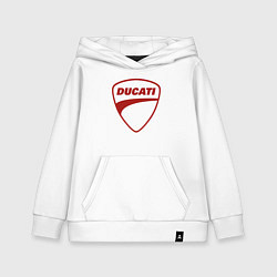 Толстовка детская хлопковая Ducati Logo Дукати Лого Z, цвет: белый