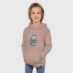 Толстовка детская хлопковая Плохой Санта, цвет: пыльно-розовый — фото 2