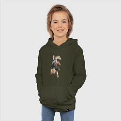 Толстовка детская хлопковая Лошади, цвет: хаки — фото 2