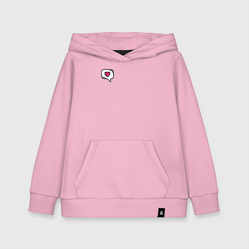 Детская толстовка-худи Сердце / Светло-розовый – фото 1