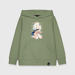 Толстовка детская хлопковая Приятного аппетита Паймон, цвет: авокадо