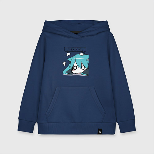 Детская толстовка-худи Грусть / Тёмно-синий – фото 1