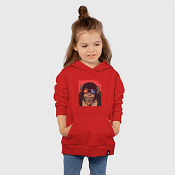 Толстовка детская хлопковая Обезьяна в 3D очках, цвет: красный — фото 2
