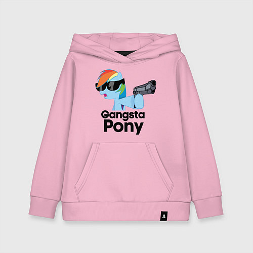 Детская толстовка-худи Gangsta pony / Светло-розовый – фото 1