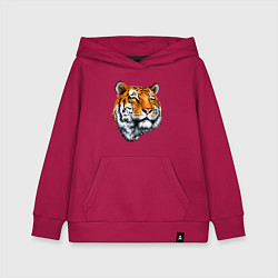 Толстовка детская хлопковая Тигр, цвет: маджента