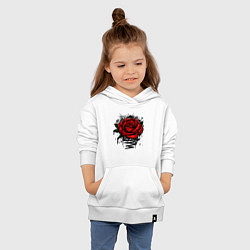 Толстовка детская хлопковая Красная Роза Red Rose, цвет: белый — фото 2