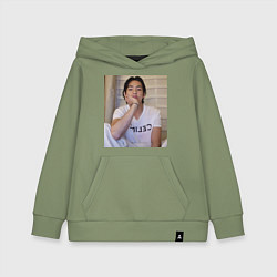 Толстовка детская хлопковая V BTS, цвет: авокадо