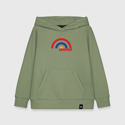 Толстовка детская хлопковая Армения Armenia, цвет: авокадо