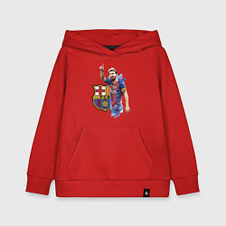 Толстовка детская хлопковая Lionel Messi Barcelona Argentina!, цвет: красный