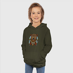 Толстовка детская хлопковая Славянский медведь, цвет: хаки — фото 2