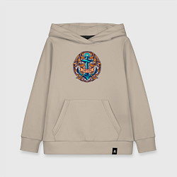 Толстовка детская хлопковая Якорь капитана, цвет: миндальный
