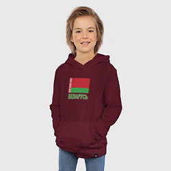 Толстовка детская хлопковая Беларусь, цвет: меланж-бордовый — фото 2