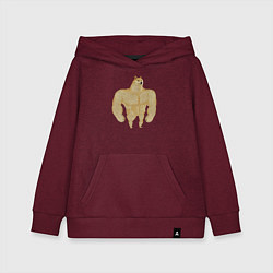 Толстовка детская хлопковая Мем собака качок DOGE, цвет: меланж-бордовый