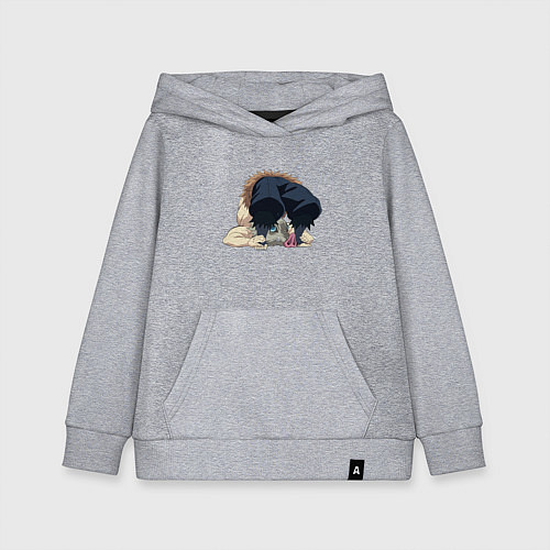 Детская толстовка-худи Клинок, рассекающий демонов / Меланж – фото 1