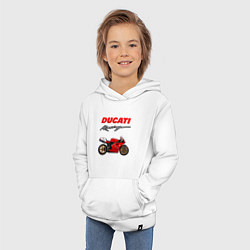 Толстовка детская хлопковая DUCATI ДУКАТИ MOTOSPORT, цвет: белый — фото 2