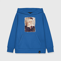 Толстовка детская хлопковая Задумчивый Чонгук, цвет: синий