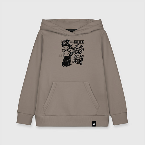 Детская толстовка-худи Тони Тони Чоппер и Трафальгар Ло One Piece / Утренний латте – фото 1