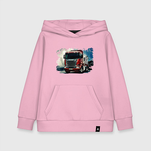 Детская толстовка-худи SCANIA Дальнобой / Светло-розовый – фото 1