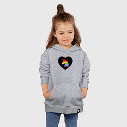 Толстовка детская хлопковая Pop It - Unicorn - Heart, цвет: меланж — фото 2