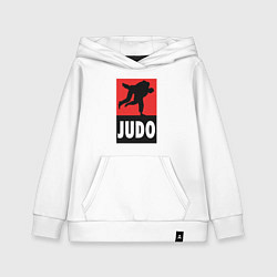 Толстовка детская хлопковая Judo, цвет: белый