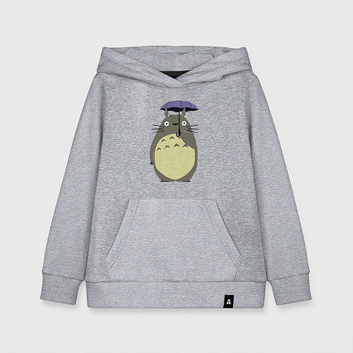 Детская толстовка-худи Тоторо под зонтом / Меланж – фото 1