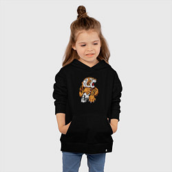 Толстовка детская хлопковая Tiger Skull, цвет: черный — фото 2