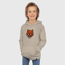 Толстовка детская хлопковая Зловещий тигр, цвет: миндальный — фото 2