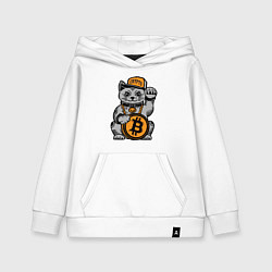 Толстовка детская хлопковая Крипто-кот, цвет: белый
