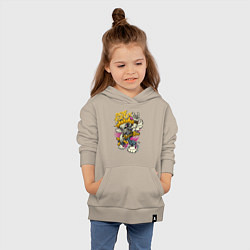 Толстовка детская хлопковая Скелетон рокер, цвет: миндальный — фото 2