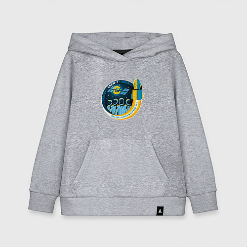 Детская толстовка-худи SPACE X CREW-1 / Меланж – фото 1