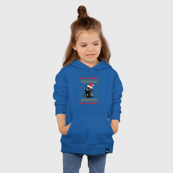 Толстовка детская хлопковая Рождественский свитер Черный мопс, цвет: синий — фото 2