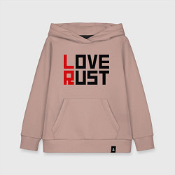 Толстовка детская хлопковая Love Rust, цвет: пыльно-розовый