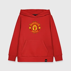 Толстовка детская хлопковая Манчестер Юнайтед логотип, цвет: красный