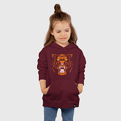 Толстовка детская хлопковая Mood Tiger, цвет: меланж-бордовый — фото 2