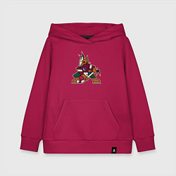 Толстовка детская хлопковая Аризона Койотис логотип, цвет: маджента