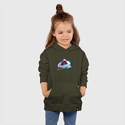 Толстовка детская хлопковая Колорадо Эвеланш логотип, цвет: хаки — фото 2