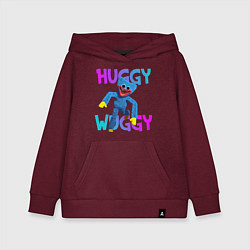 Толстовка детская хлопковая Huggy Wuggy: Игрушка с зубами, цвет: меланж-бордовый