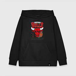 Толстовка детская хлопковая Chicago Bulls NBA, цвет: черный