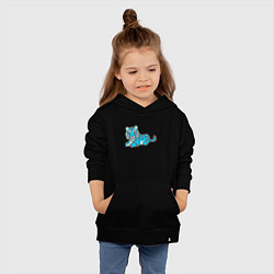 Толстовка детская хлопковая Синий полосатый тигра, цвет: черный — фото 2