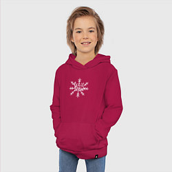 Толстовка детская хлопковая Snowflake Let it snow, цвет: маджента — фото 2