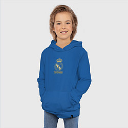 Толстовка детская хлопковая Real Madrid gold logo, цвет: синий — фото 2