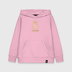 Толстовка детская хлопковая Real Madrid gold logo, цвет: светло-розовый