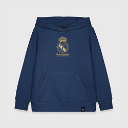 Толстовка детская хлопковая Real Madrid gold logo, цвет: тёмно-синий