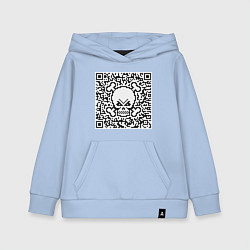 Толстовка детская хлопковая QR Skull, цвет: мягкое небо