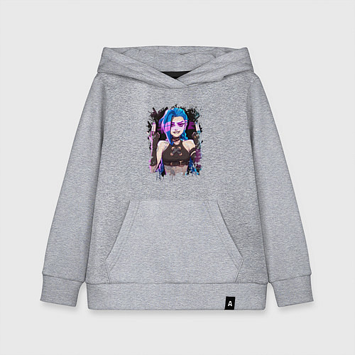 Детская толстовка-худи JINX SHOOT ARCANE LOL / Меланж – фото 1